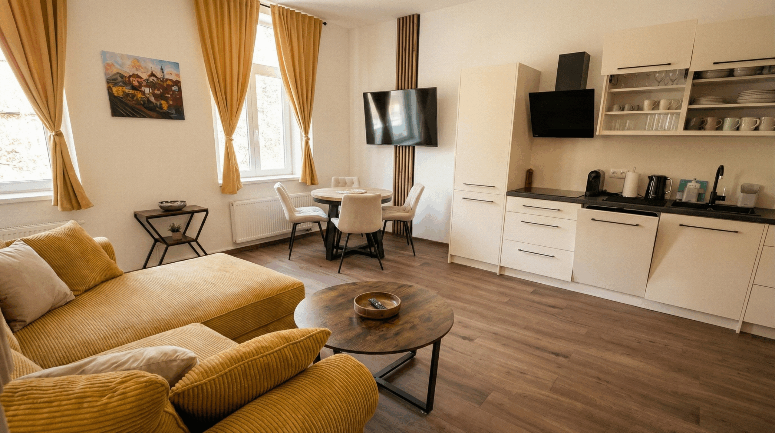 Samaya Apartments - obývací pokoj a kuchyň